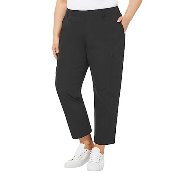 Kirkland Women's 14 Ankle Travel Pants 4-Way Stretch Lightweight Elastic Waist - Picture 1 of 6